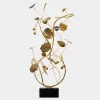 Statues & Sculptures Floor Standing|Abstract^Nebular Bloom 103cm Gold Metal Indoor Sculpture