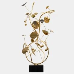 Statues & Sculptures Floor Standing|Abstract^Nebular Bloom 103cm Gold Metal Indoor Sculpture