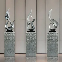 Statues & Sculptures Table Top|Floor Standing^Nexus Ignite 85cm Silver Metal Indoor Sculpture v2