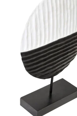 Statues & Sculptures Table Top|Abstract^Night & Day 41cm Black & White Wood Indoor Sculpture