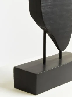 Statues & Sculptures Table Top|Abstract^Obsidian Essence 70cm Black Wood Indoor Sculpture