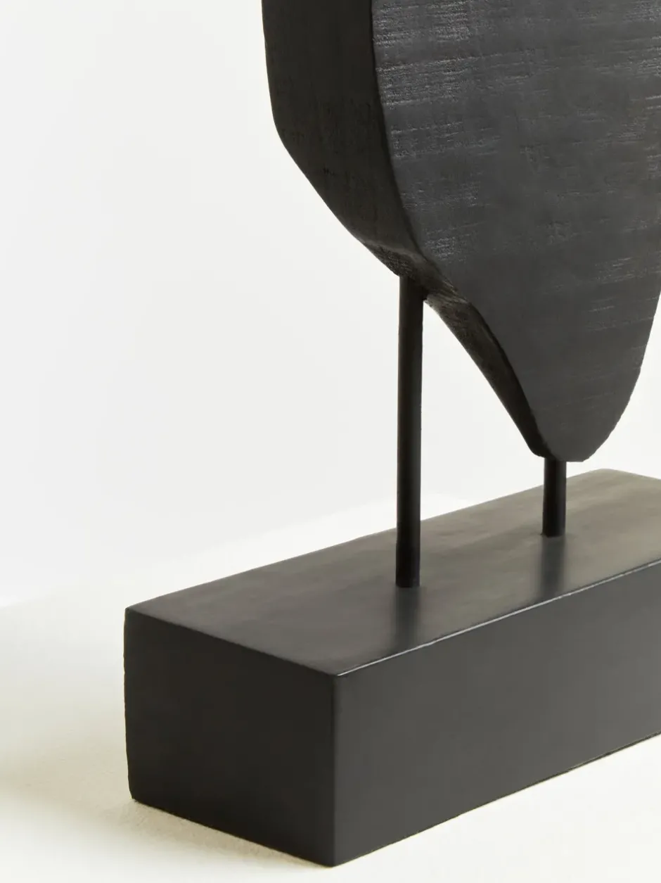 Statues & Sculptures Table Top|Abstract^Obsidian Essence 70cm Black Wood Indoor Sculpture