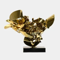 Statues & Sculptures Table Top|Abstract^Opal Bloom 53cm Gold Metal Indoor Sculpture