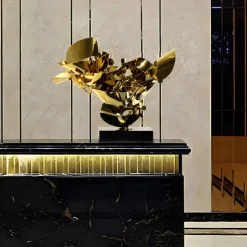 Statues & Sculptures Table Top|Abstract^Opal Bloom 53cm Gold Metal Indoor Sculpture