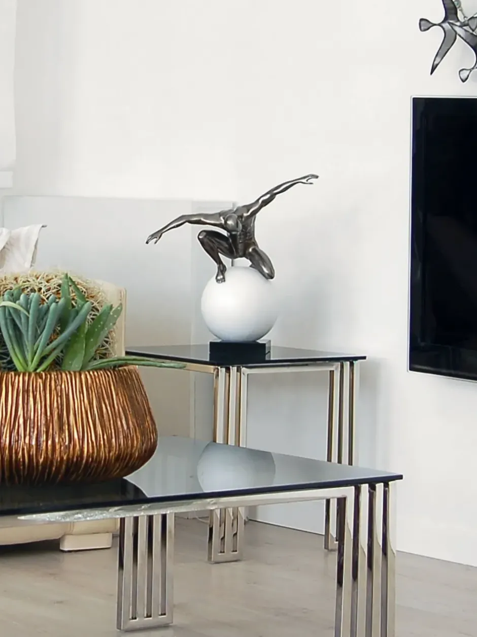 Statues & Sculptures Figurative|Table Top^Orbital Balance 47cm Anthracite Resin Indoor Sculpture