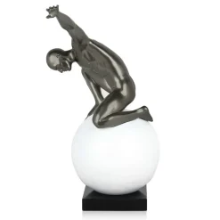 Statues & Sculptures Figurative|Table Top^Orbital Balance 47cm Anthracite Resin Indoor Sculpture