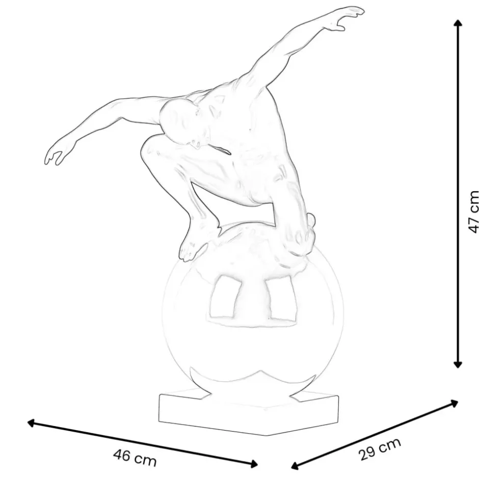Statues & Sculptures Figurative|Table Top^Orbital Balance 47cm Anthracite Resin Indoor Sculpture