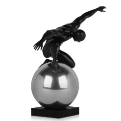 Statues & Sculptures Figurative|Table Top^Orbital Balance 47cm Black Resin Indoor Sculpture