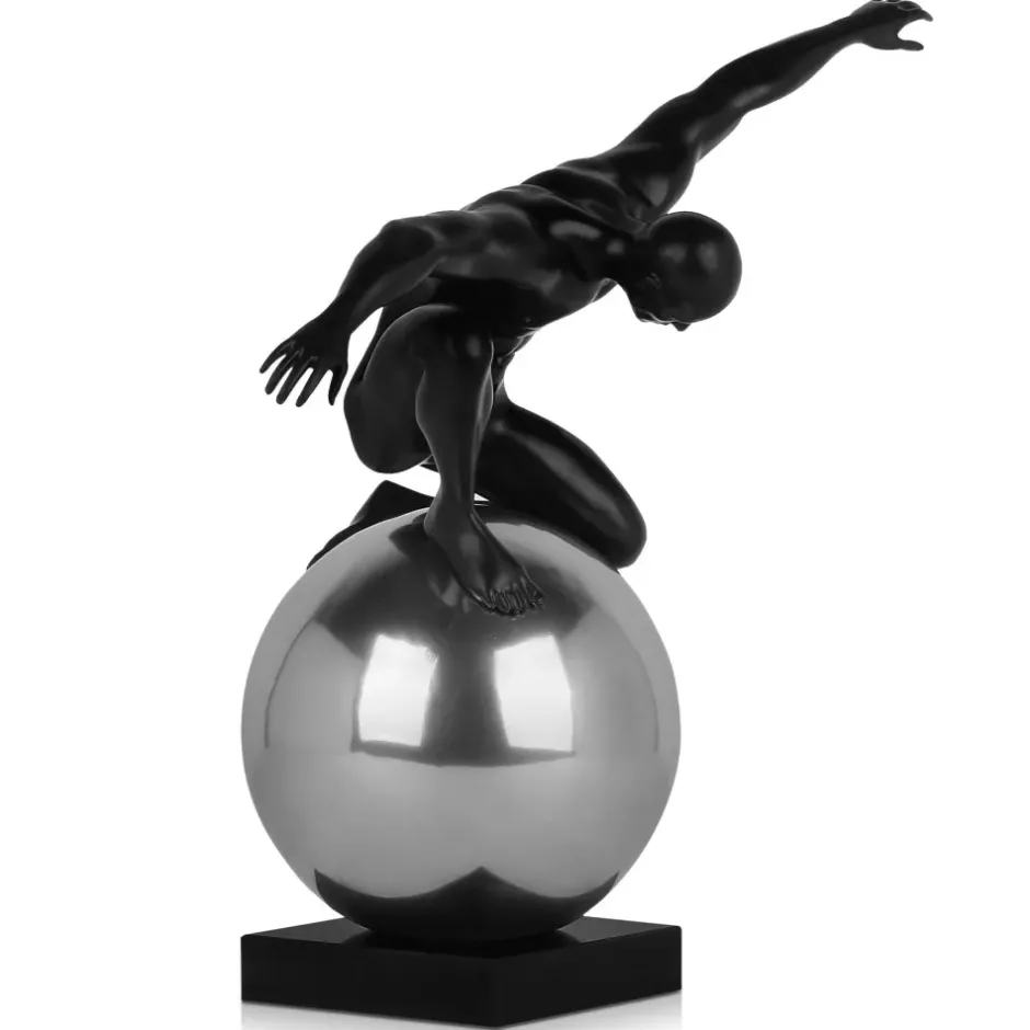 Statues & Sculptures Figurative|Table Top^Orbital Balance 65cm Black Resin Indoor Sculpture