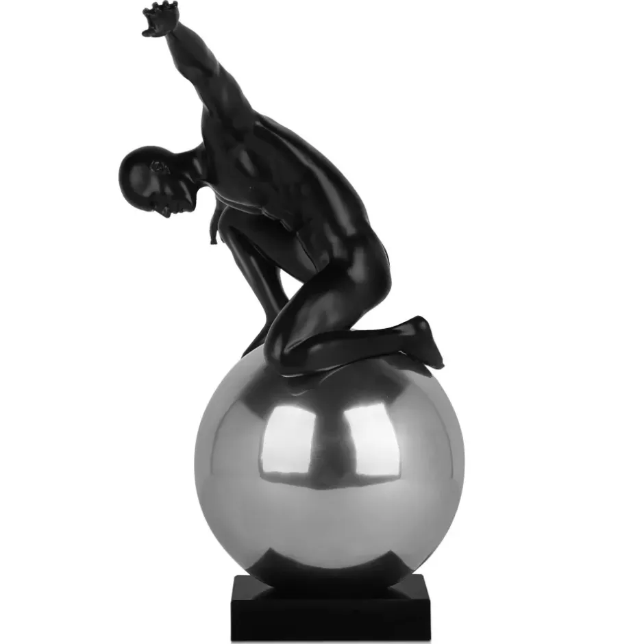 Statues & Sculptures Figurative|Table Top^Orbital Balance 65cm Black Resin Indoor Sculpture