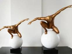 Statues & Sculptures Figurative|Table Top^Orbital Balance 47cm Bronze Resin Indoor Sculpture