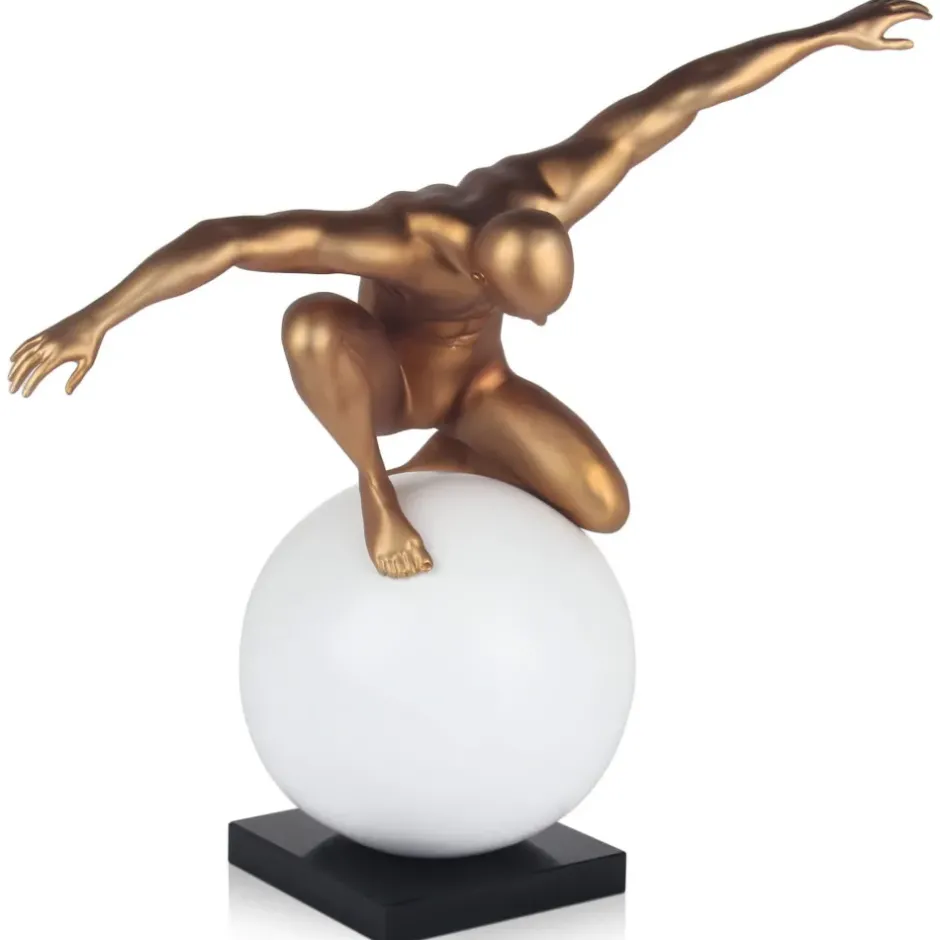 Statues & Sculptures Figurative|Table Top^Orbital Balance 65cm Gold Resin Indoor Sculpture