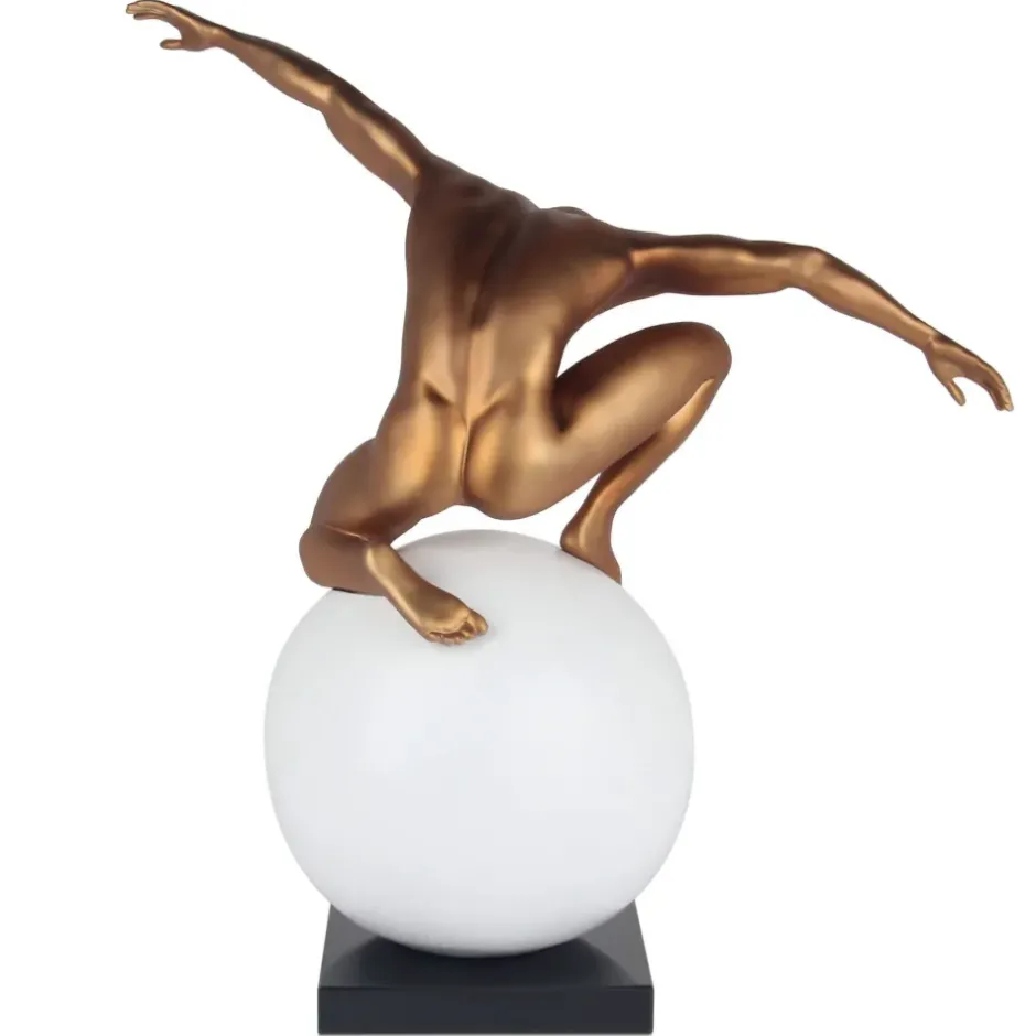 Statues & Sculptures Figurative|Table Top^Orbital Balance 65cm Gold Resin Indoor Sculpture