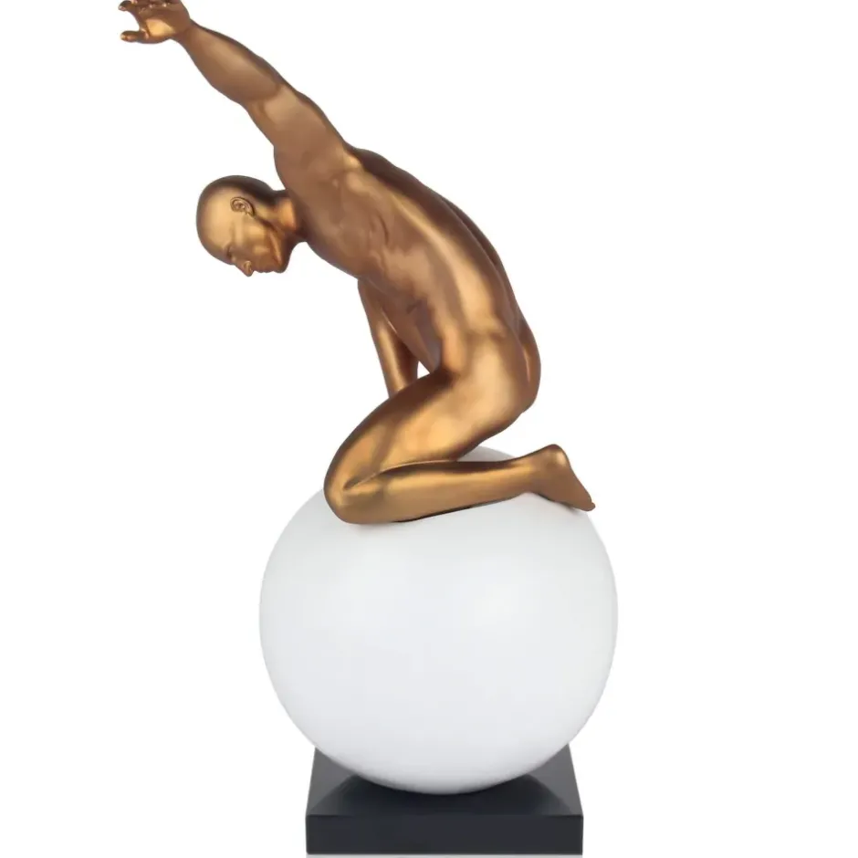 Statues & Sculptures Figurative|Table Top^Orbital Balance 65cm Gold Resin Indoor Sculpture