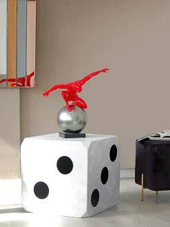 Statues & Sculptures Figurative|Table Top^Orbital Balance 47cm Red Resin Indoor Sculpture