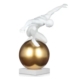 Statues & Sculptures Figurative|Table Top^Orbital Balance 47cm White Resin Indoor Sculpture