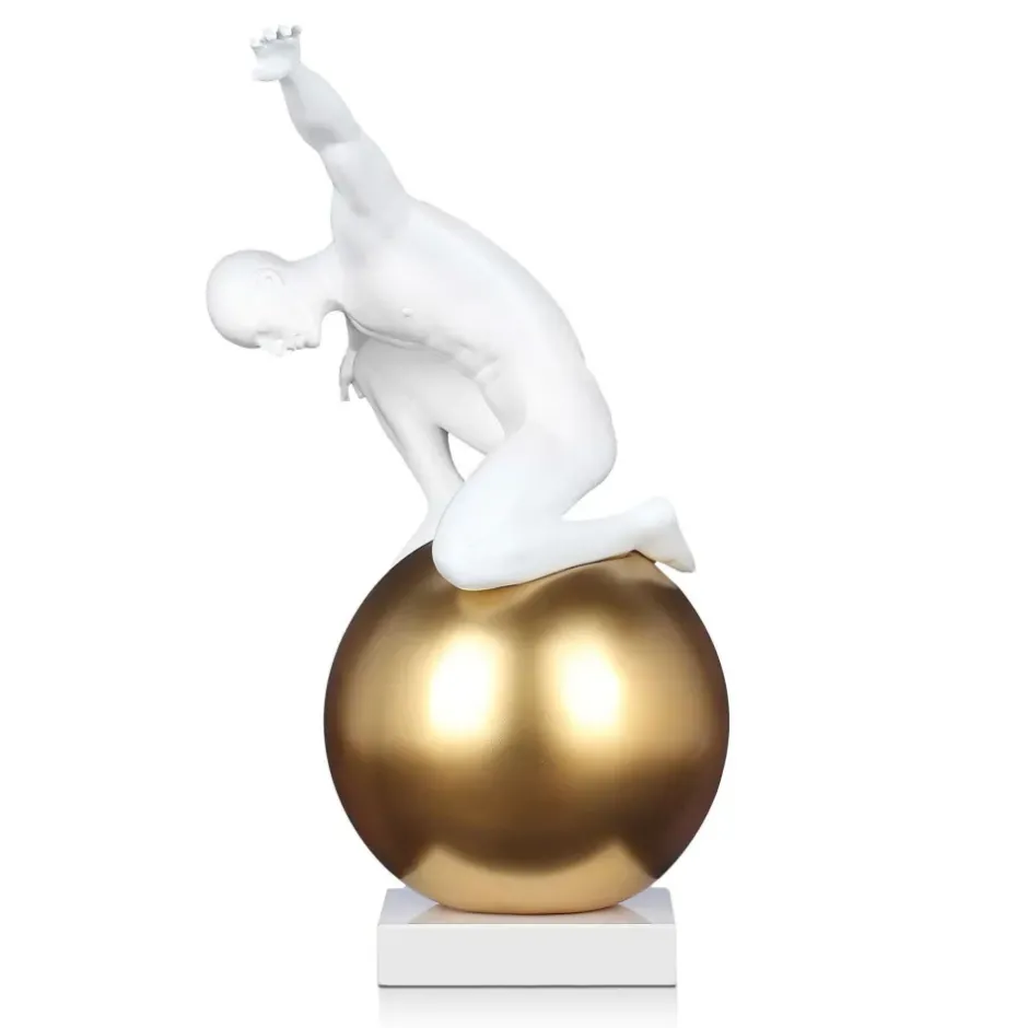 Statues & Sculptures Figurative|Table Top^Orbital Balance 47cm White Resin Indoor Sculpture