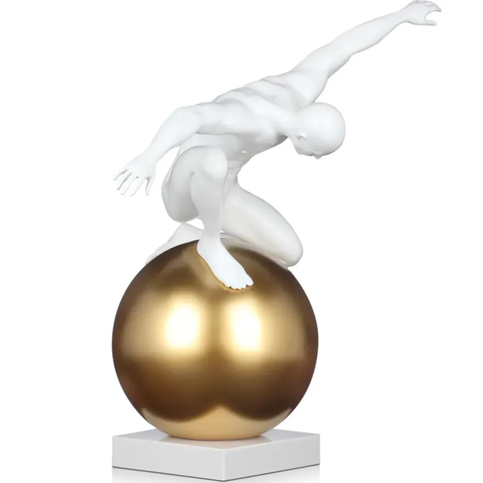 Statues & Sculptures Figurative|Table Top^Orbital Balance 65cm White Resin Indoor Sculpture