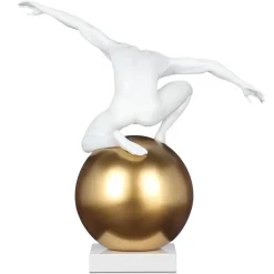 Statues & Sculptures Figurative|Table Top^Orbital Balance 65cm White Resin Indoor Sculpture
