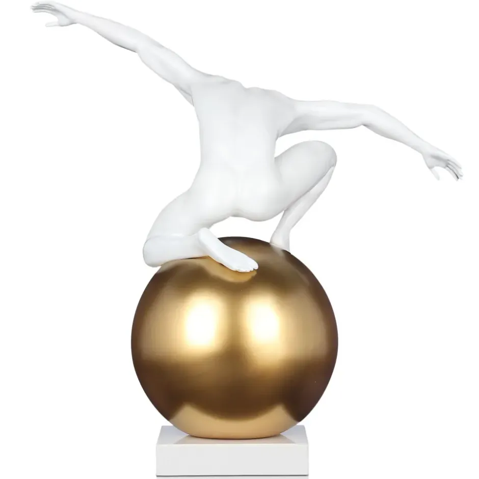 Statues & Sculptures Figurative|Table Top^Orbital Balance 65cm White Resin Indoor Sculpture