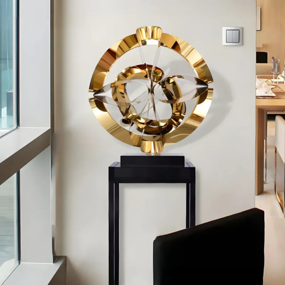 Statues & Sculptures Table Top|Abstract^Orbital Chaos 55cm Copper Metal Indoor Sculpture