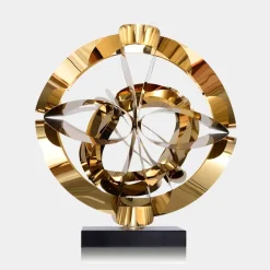 Statues & Sculptures Table Top|Abstract^Orbital Chaos 55cm Gold Metal Indoor Sculpture