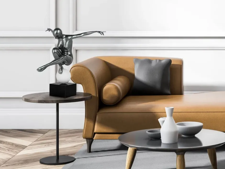 Statues & Sculptures Figurative|Table Top^Orbital Dance 45cm Anthracite Resin Indoor Sculpture