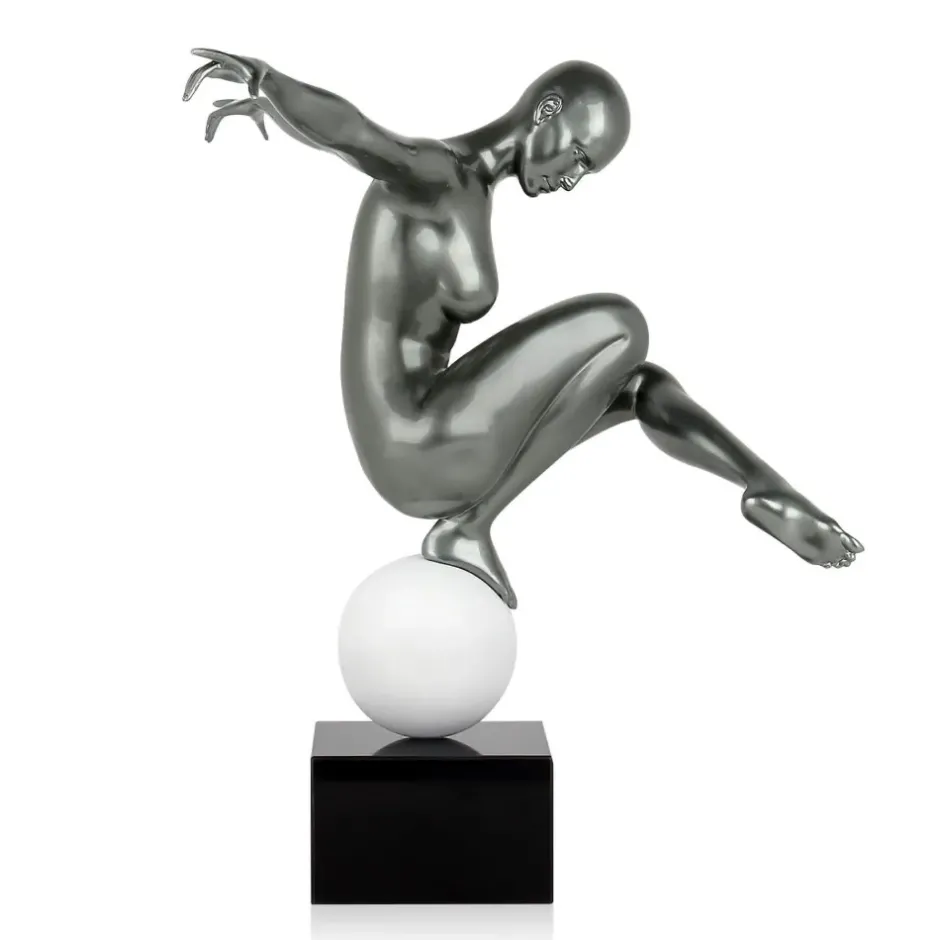 Statues & Sculptures Figurative|Table Top^Orbital Dance 45cm Anthracite Resin Indoor Sculpture