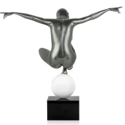 Statues & Sculptures Figurative|Table Top^Orbital Dance 45cm Anthracite Resin Indoor Sculpture