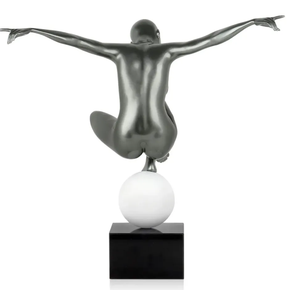 Statues & Sculptures Figurative|Table Top^Orbital Dance 45cm Anthracite Resin Indoor Sculpture
