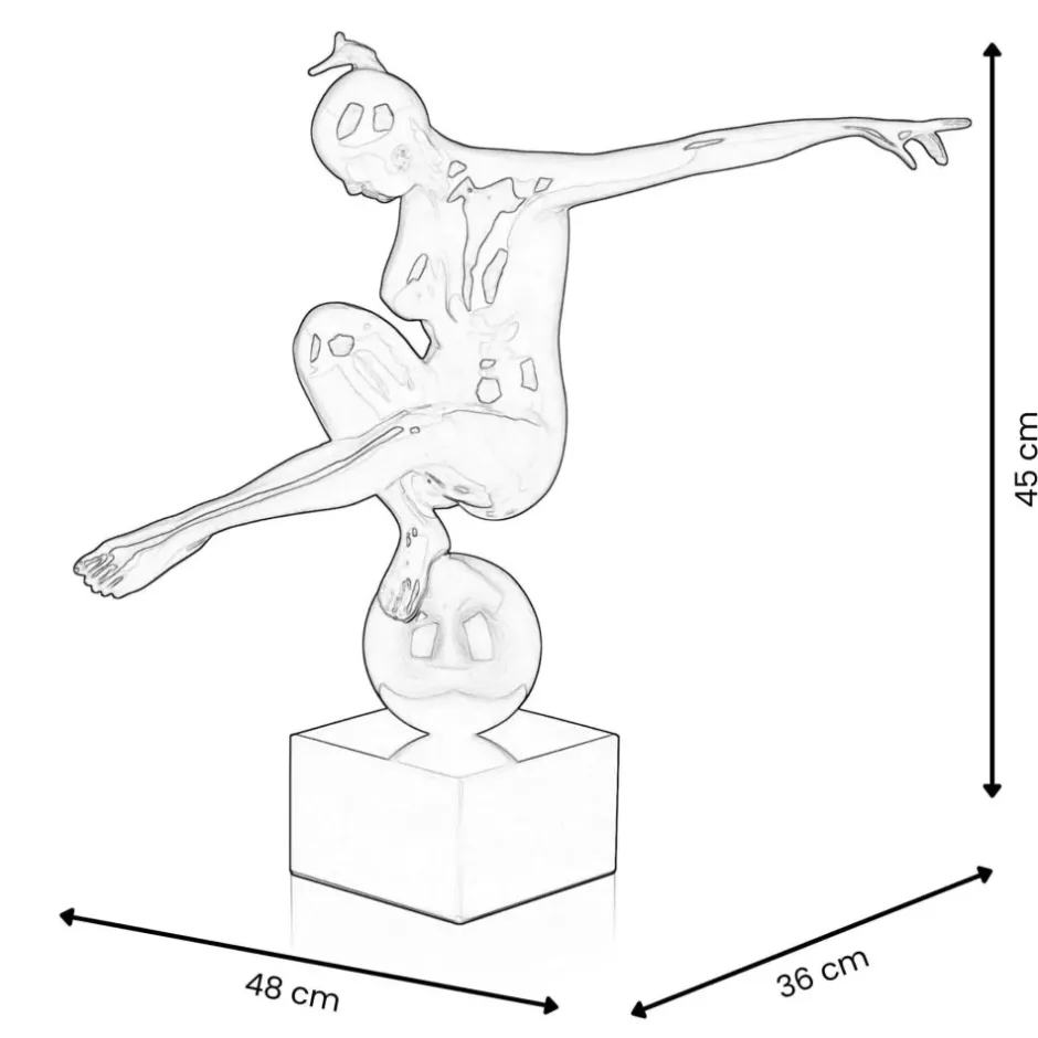 Statues & Sculptures Figurative|Table Top^Orbital Dance 45cm Anthracite Resin Indoor Sculpture