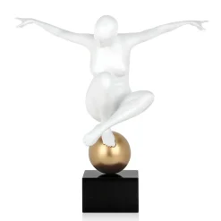 Statues & Sculptures Figurative|Table Top^Orbital Dance 45cm White Resin Indoor Sculpture