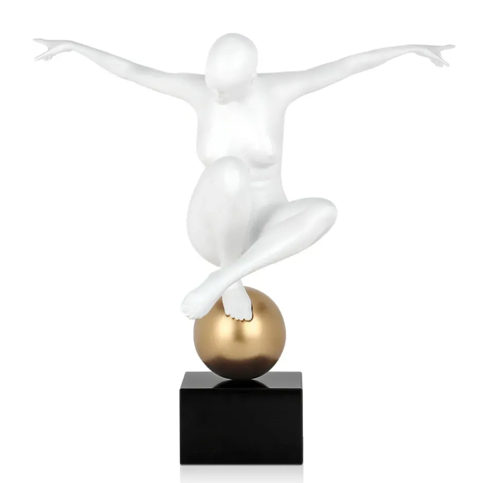 Statues & Sculptures Figurative|Table Top^Orbital Dance 45cm White Resin Indoor Sculpture