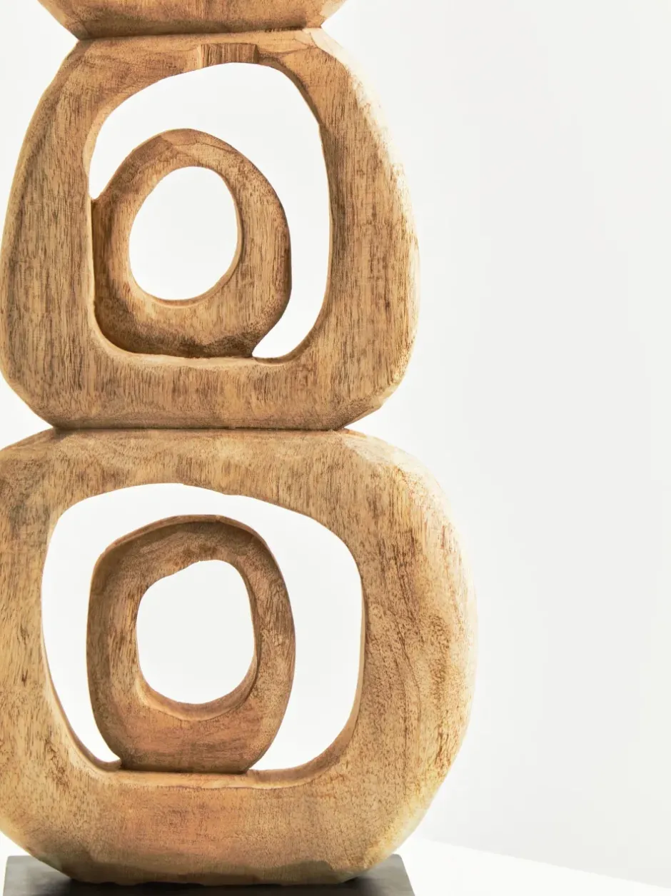 Statues & Sculptures Table Top|Abstract^Orbital Elegance 57cm Wood Indoor Sculpture