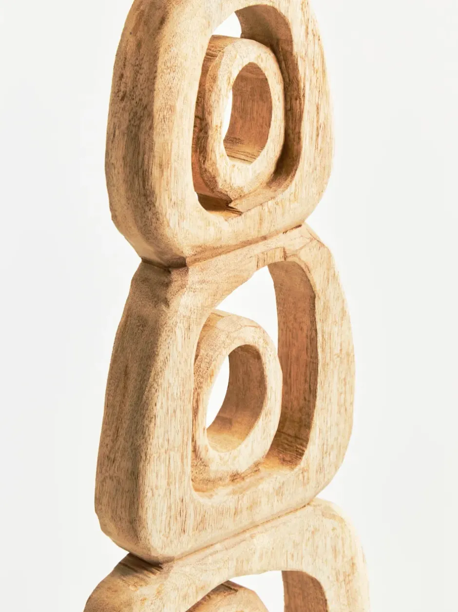 Statues & Sculptures Table Top|Abstract^Orbital Elegance 57cm Wood Indoor Sculpture