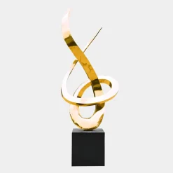 Statues & Sculptures Contemporary|Contemporary^Orbital Motion 250cm Gold Metal Garden Sculpture
