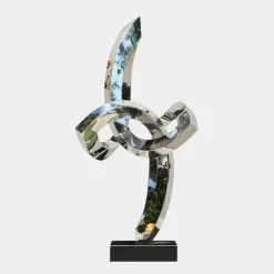 Statues & Sculptures Table Top|Floor Standing^Orbital Shift 96cm Silver Metal Indoor Sculpture