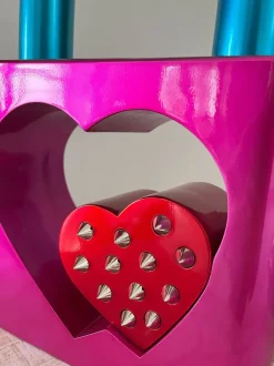 Statues & Sculptures Table Top|Contemporary^Passion Padlock 38cm Pink Resin Indoor Sculpture
