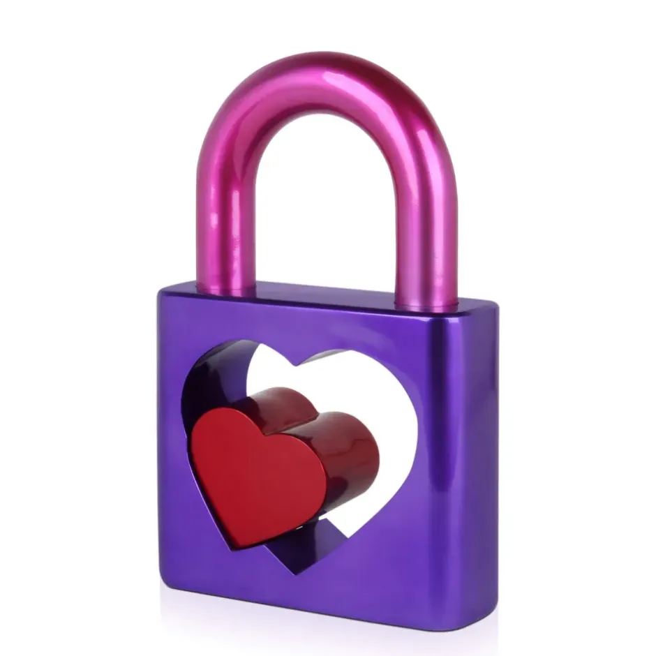 Statues & Sculptures Table Top|Contemporary^Passion Padlock 38cm Purple Resin Indoor Sculpture