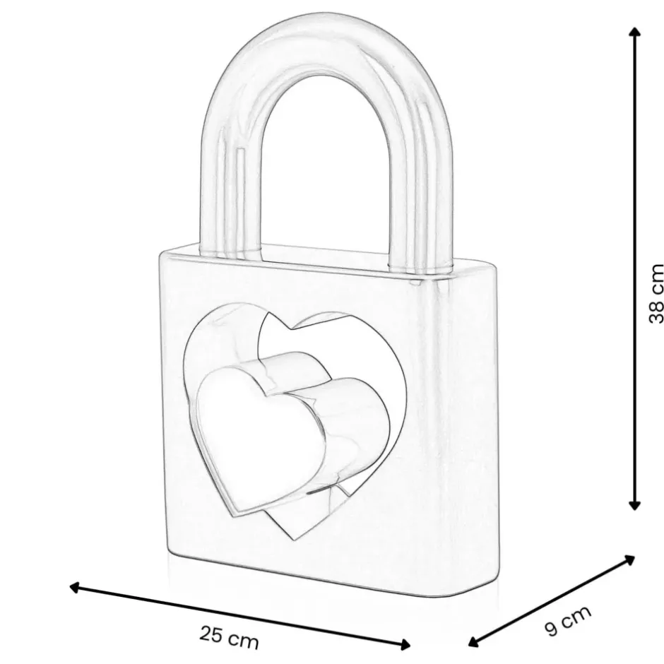 Statues & Sculptures Table Top|Contemporary^Passion Padlock 38cm Purple Resin Indoor Sculpture