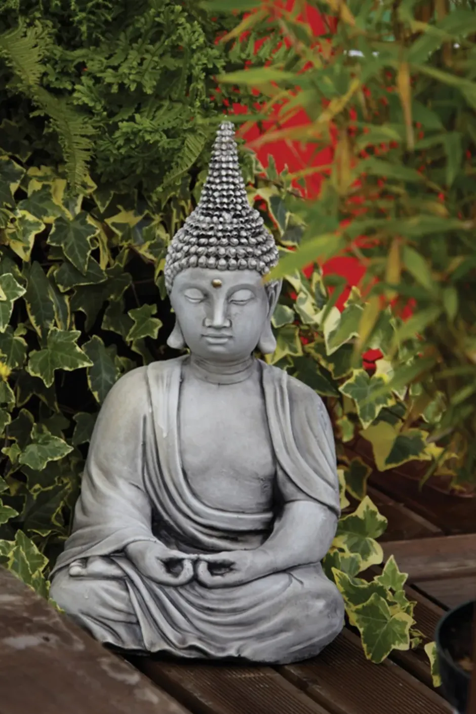 Statues & Sculptures Buddha^Pearl Hat Thai Stone Buddha Garden Ornament