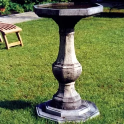 Statues & Sculptures Bird Baths^Pedestal Plain Stone Garden Birdbath