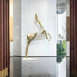 Statues & Sculptures Giant|Floor Standing^Phantom Deer 250cm Silver Metal Garden Sculpture