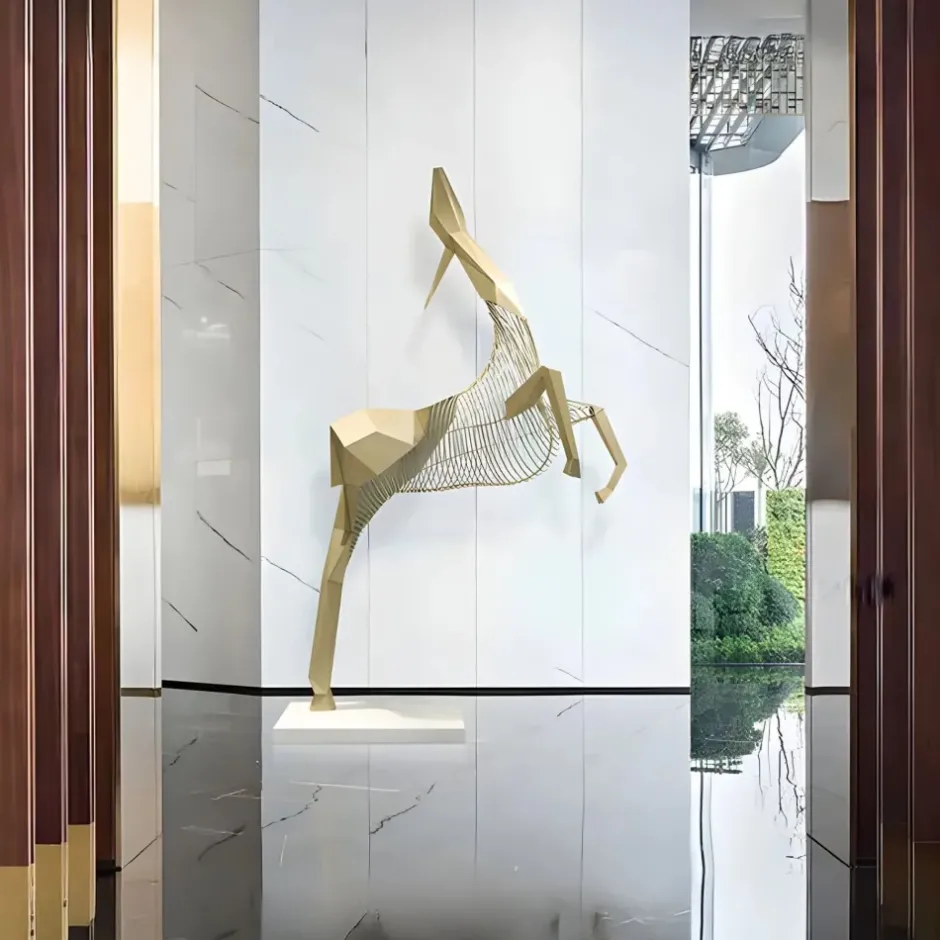 Statues & Sculptures Giant|Floor Standing^Phantom Deer 280cm Silver Metal Garden Sculpture