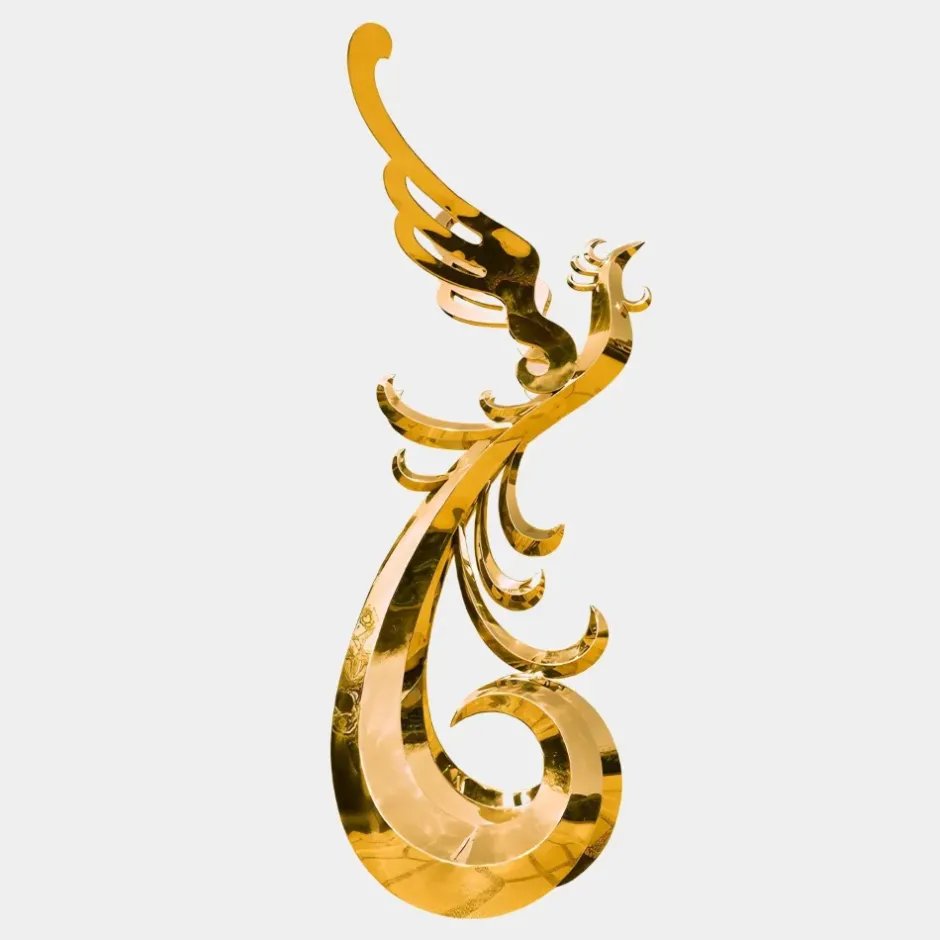 Statues & Sculptures Contemporary|Contemporary^Phoenix Rising 212cm Gold Metal Garden Sculpture