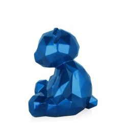 Statues & Sculptures Table Top|Low Poly^Polygon Bear 20cm Blue Resin Indoor Sculpture