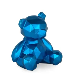 Statues & Sculptures Table Top|Low Poly^Polygon Bear 30cm Blue Resin Indoor Sculpture