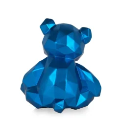 Statues & Sculptures Table Top|Low Poly^Polygon Bear 30cm Blue Resin Indoor Sculpture