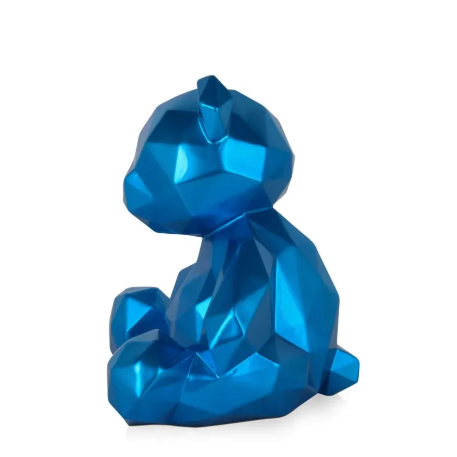 Statues & Sculptures Table Top|Low Poly^Polygon Bear 30cm Blue Resin Indoor Sculpture