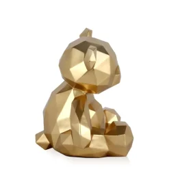 Statues & Sculptures Table Top|Low Poly^Polygon Bear 30cm Gold Resin Indoor Sculpture